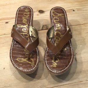 Sam Edelman brown wedge cork sandals size 7